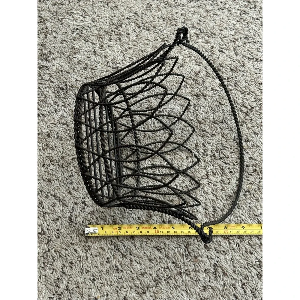 Black Metal Baskets With Handles Set Of 2